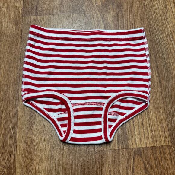 Hanna Andersson Red White Striped Bloomer Diaper Cover Holiday Pajamas Size 6-8 - Picture 1 of 5